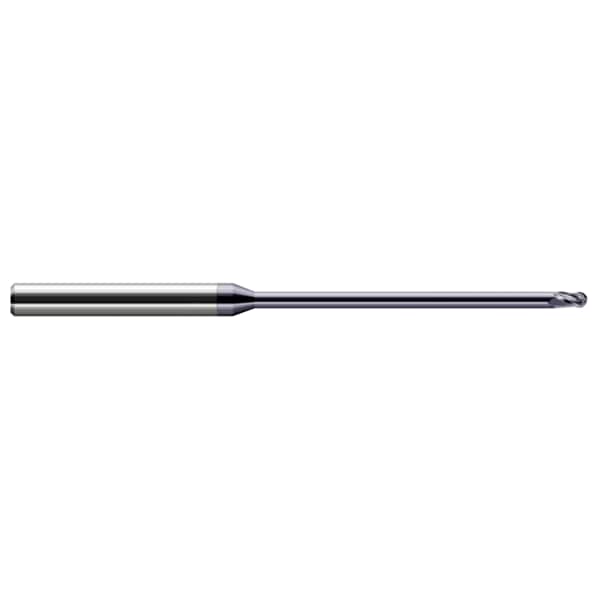 Miniature End Mill - Ball - Long Reach, Stub Flute, 0.1250" (1/8)